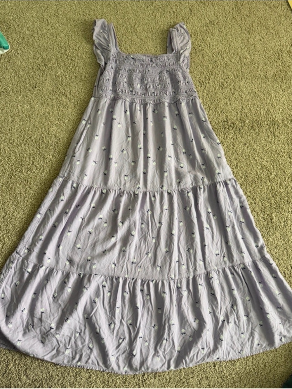 Cat & Jack Lavender Floral Tiered Maxi Dress